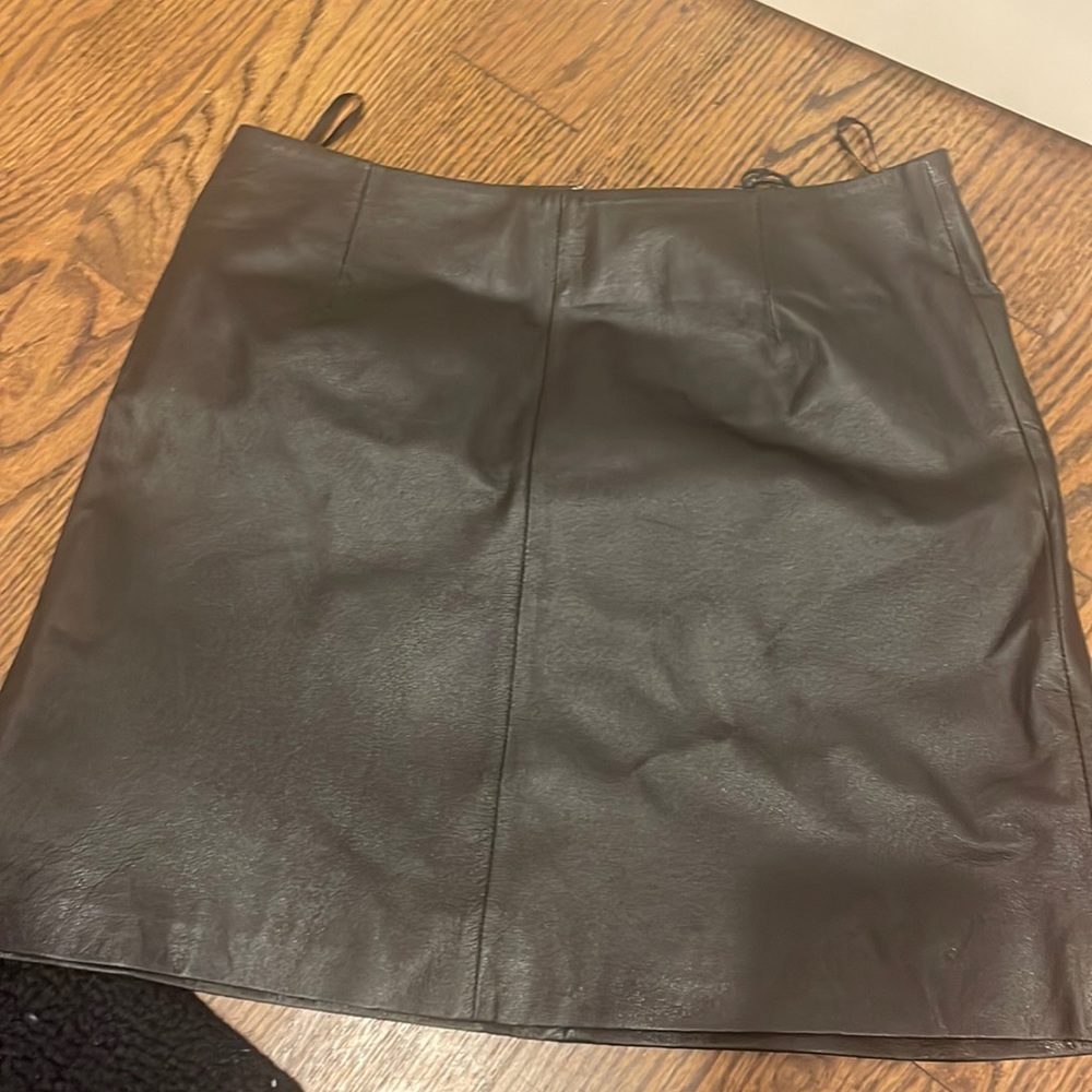 Black leather BB DAKOTA mini skirt